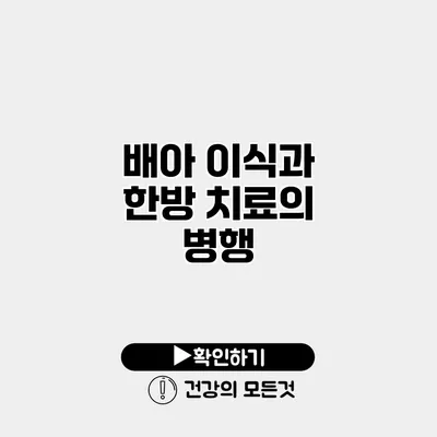 배아 이식과 한방 치료의 병행
