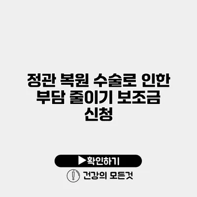 정관 복원 수술로 인한 부담 줄이기 보조금 신청