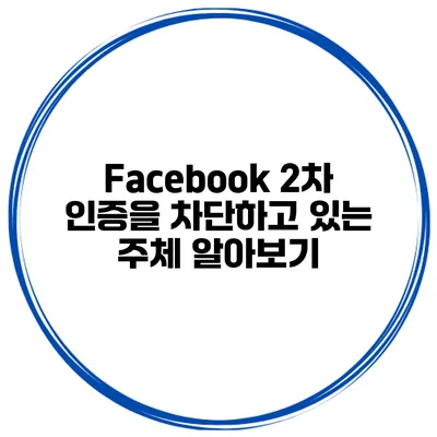 Facebook 2차 인증을 차단하고 있는 주체 알아보기