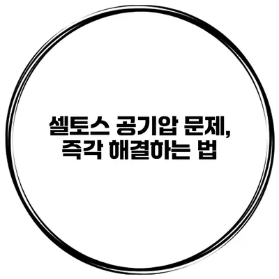 셀토스 공기압 문제, 즉각 해결하는 법