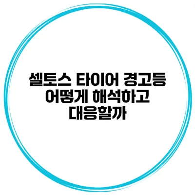 셀토스 타이어 경고등 어떻게 해석하고 대응할까?