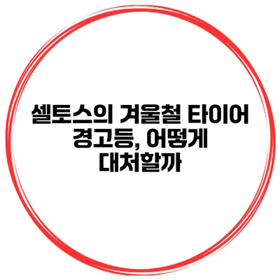셀토스의 겨울철 타이어 경고등, 어떻게 대처할까?