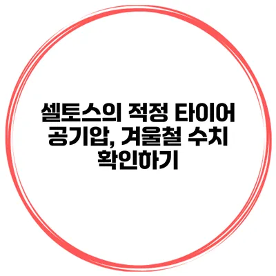 셀토스의 적정 타이어 공기압, 겨울철 수치 확인하기
